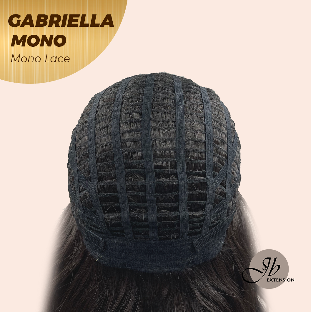 JBEXTENSION GABRIELLA MONO Monofilament Handmade Wig 6X5 Full Monofilament Hand Tied Top Wig 20 Inches Black Wave Mono Lace Wig With Anti-slip Silicone Strips Glueless Wig GABRIELLA MONO【BENDY EAR TABS】