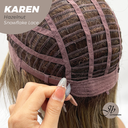 [PRE-ORDER] JBEXTENSION 18 Inches Hazelnut Pre-Cut Arc Snowflake Lace Frontlace Glueless Wig KAREN HAZELNUT【BENDY EAR TABS】