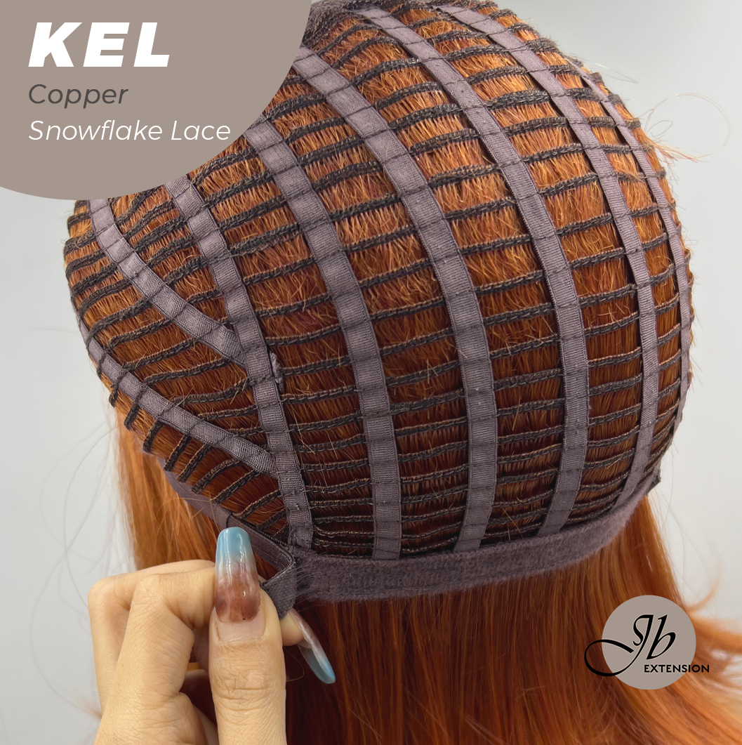 JBEXTENSION 22 Inches Copper Pre-Cut Snowflake Lace Frontlace Glueless Wig KEL COPPER【PERMATEASE】【BENDY EAR TABS】- M/L