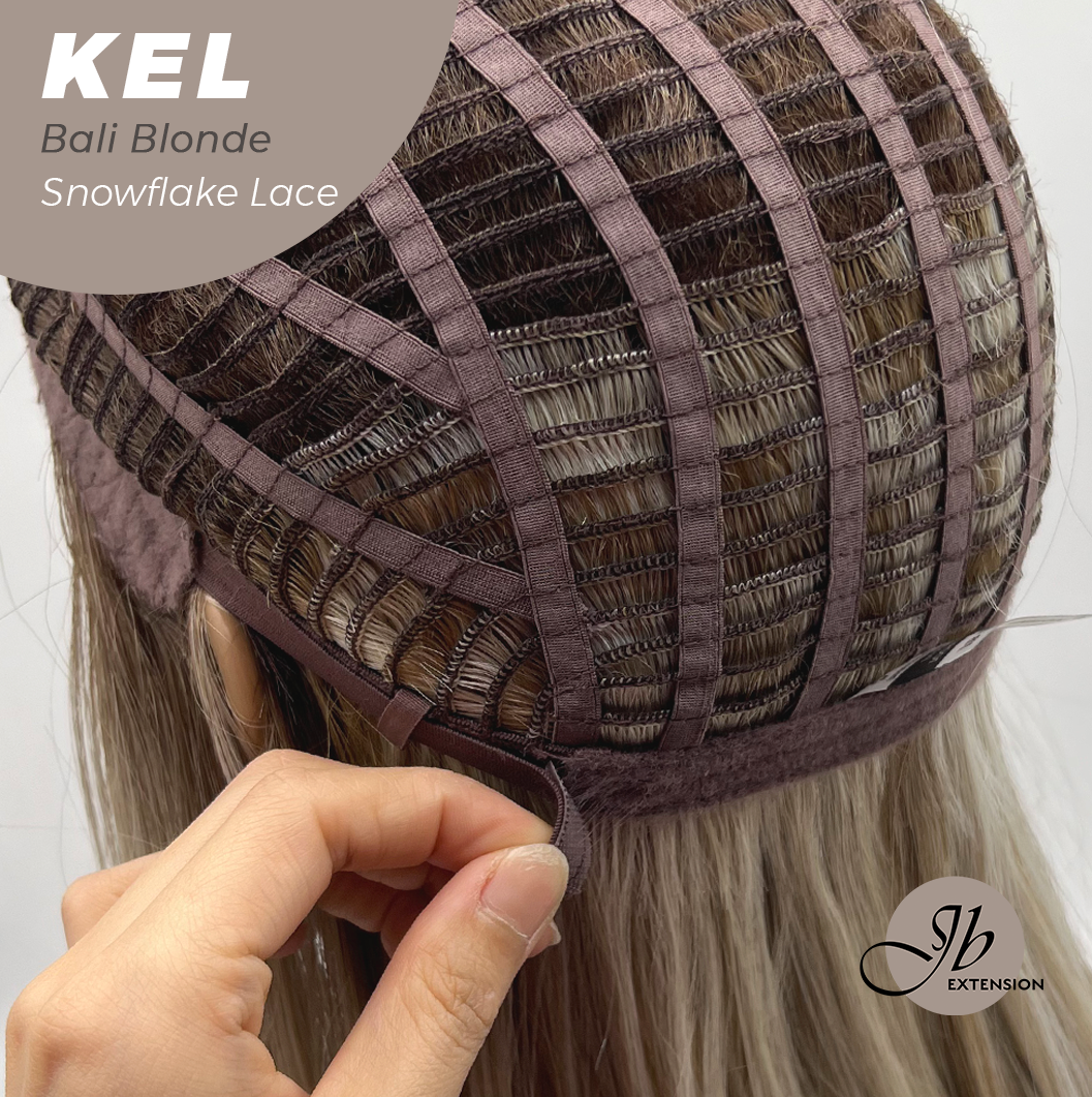 JBEXTENSION 22 Inches Bali Blonde Pre-Cut Snowflake Lace Frontlace Glueless Wig KEL BALI BLONDE【PERMATEASE】【BENDY EAR TABS】- M/L