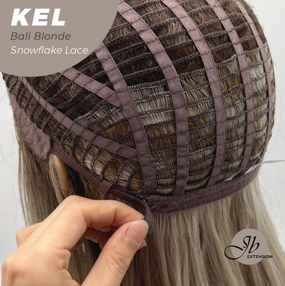 JBEXTENSION 22 Inches Bali Blonde Pre-Cut Snowflake Lace Frontlace Glueless Wig KEL BALI BLONDE【PERMATEASE】【BENDY EAR TABS】- M/L