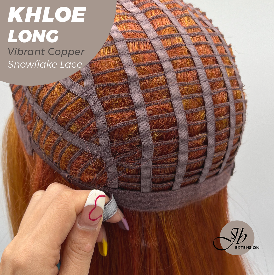 [FINAL SALE] JBEXTENSION 18 Inches Vibrant Copper Pre-Cut Snowflake Lace Frontlace Glueless Wig KHLOE LONG VIBRANT COPPER【PERMATEASE】【BENDY EAR TABS】
