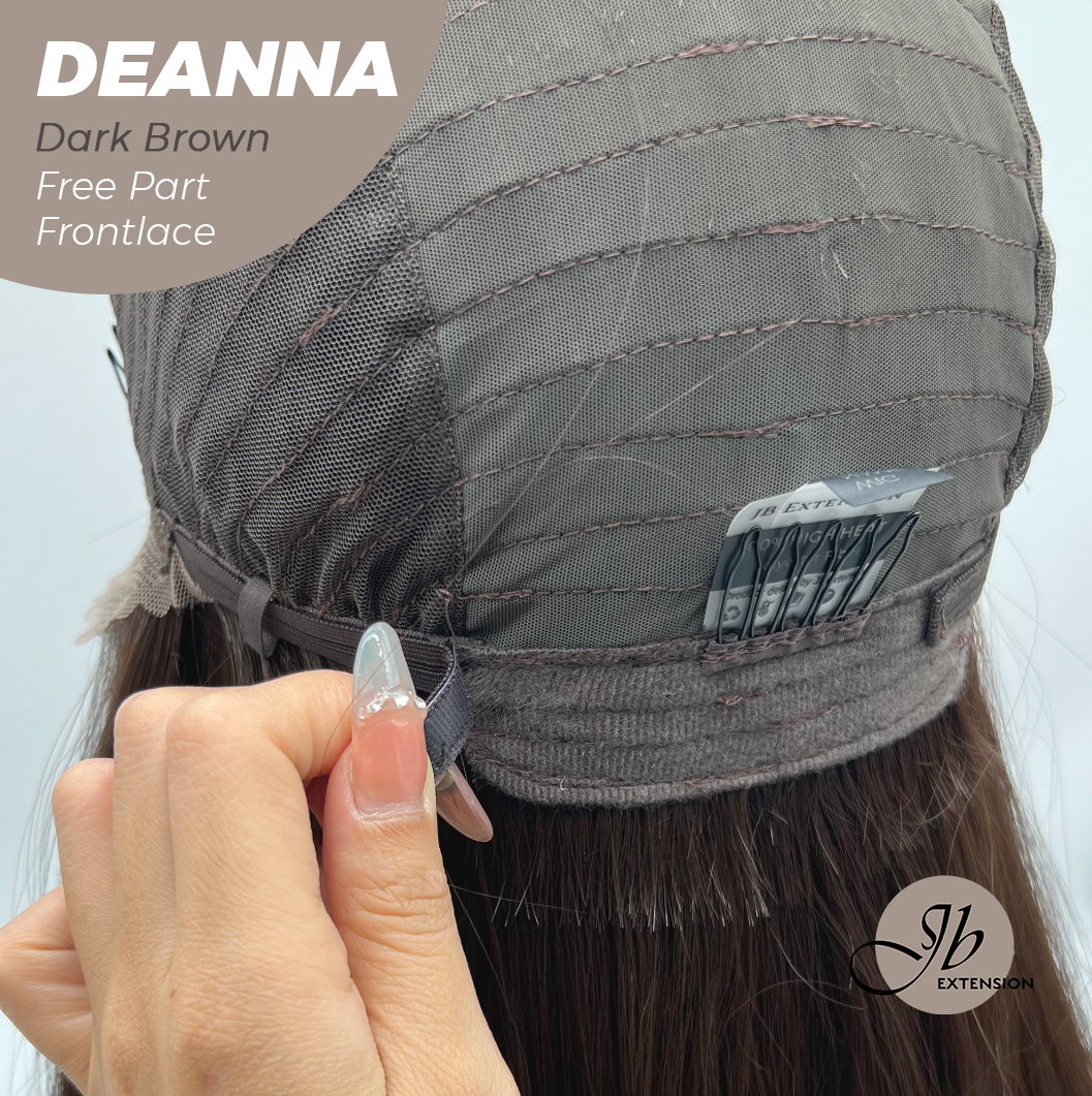 [FINAL SALE] JBEXTENSION 28 Inches Long Dark Brown Curly Pre-Cut Free Part Frontlace Glueless Wig DEANNA DARK BROWN