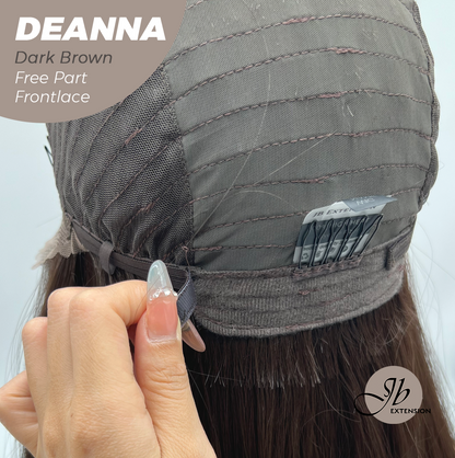 [FINAL SALE] JBEXTENSION 28 Inches Long Dark Brown Curly Pre-Cut Free Part Frontlace Glueless Wig DEANNA DARK BROWN