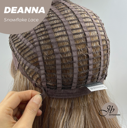 JBEXTENSION 20 Inches Apricot Pre-Cut Snowflake Lace Frontlace Glueless Wig DEANNA SNOWFLAKE【PERMATEASE】【BENDY EAR TABS】