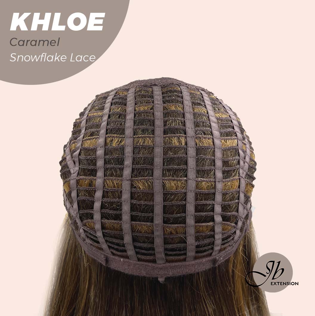 JBEXTENSION 12 Inches Bob Cut Caramel Pre-Cut Snowflake Lace Frontlace Glueless Wig KHLOE LACE【PERMATEASE】【BENDY EAR TABS】- S/M