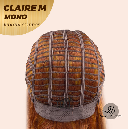 HOT OF SEASON -  CLAIRE MONO VIBRANT COPPER Partial Monofilament Wig 22 Inches Vibrant Copper Partial Mono Lace Glueless Wig Claire Mono Vibrant Copper【BENDY EAR TABS】
