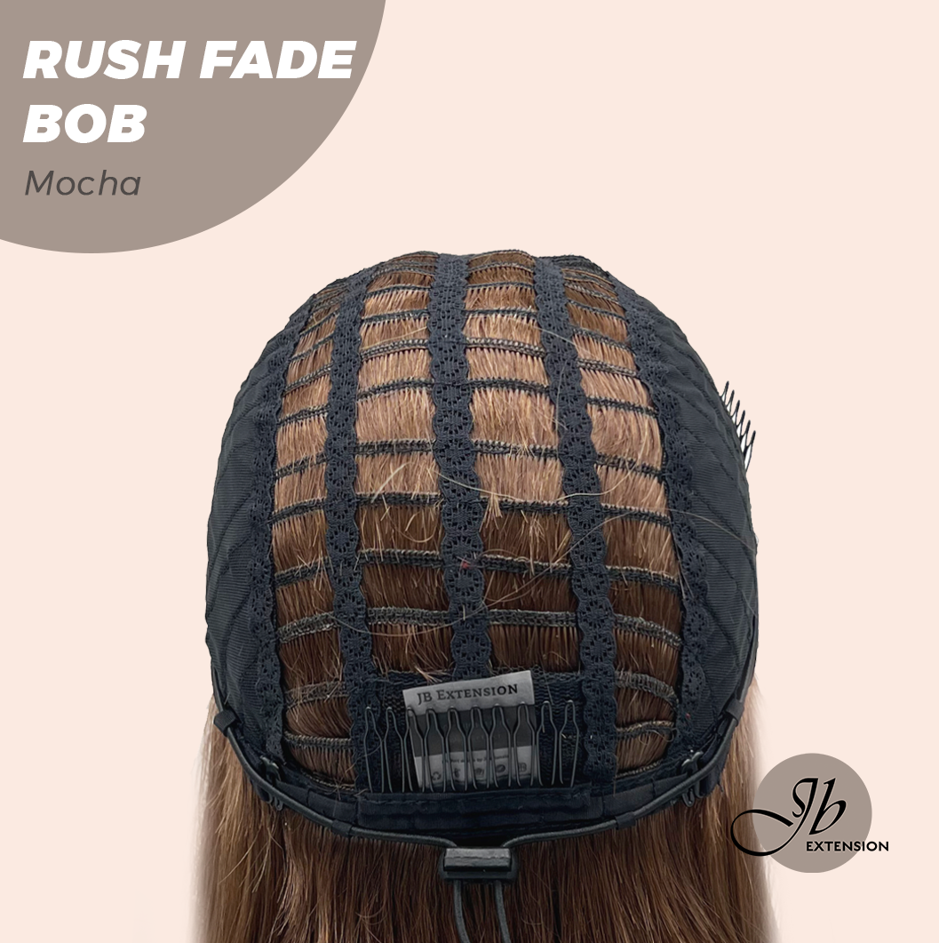 JBEXTENSION 12 Inches Short Hair Mocha Headband Wig RUSH FADE BOB - MOCHA