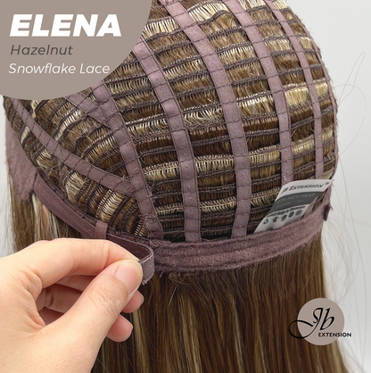 [FINAL SALE] JBEXTENSION 18 Inches Hazelnut Pre-Cut Snowflake Lace Frontlace Glueless Wig ELENA HAZELNUT【PERMATEASE】【BENDY EAR TABS】- M/L