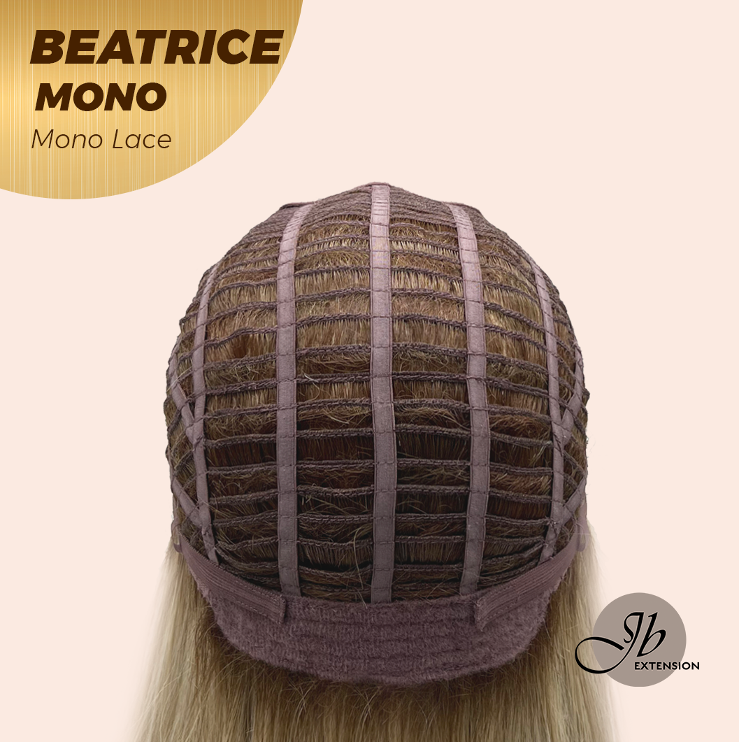 JBEXTENSION BEATRICE MONO Monofilament Handmade Wig 6X5 Full Monofilament Hand Tied Top Wig 17 Inches Golden Blonde Mono Lace Wig Glueless Wig BEATRICE MONO【BENDY EAR TABS】