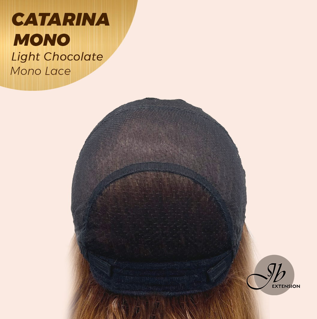 JBEXTENSION CATARINA MONO Full Monofilament Handmade Full Lace Full Hand Tied Wig 13 Inches Light Chocolate Mono Lace Handmade Futura Fiber Wig with Anti-slip Silicone Strips Glueless Wig CATARINA MONO LIGHT CHOCOLATE【BENDY EAR TABS】