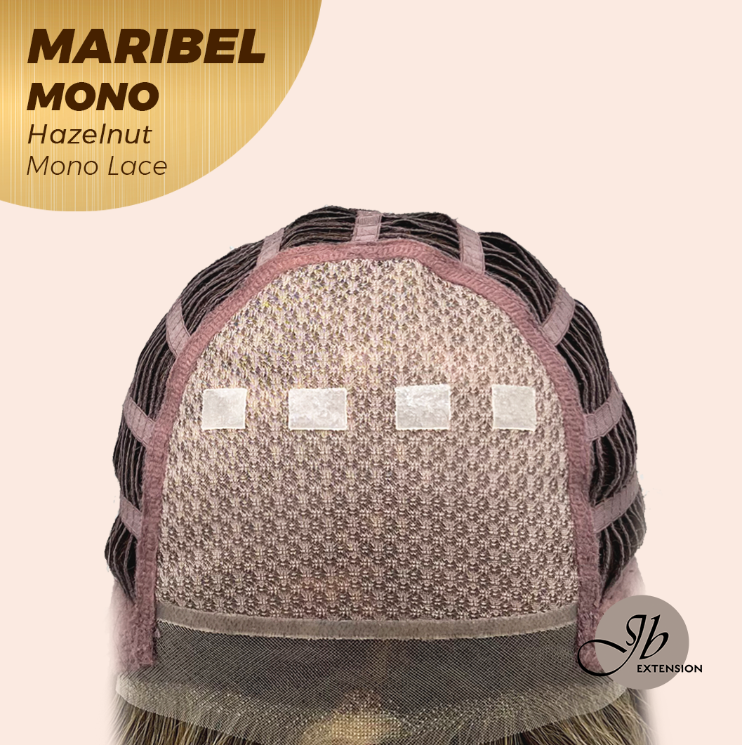 JBEXTENSION MARIBEL MONO HAZELNUT Monofilament Handmade Wig 6X5 Full Monofilament Hand Tied Top Wig 16 Inches Hazelnut Wave Mono Lace Wig With Anti-slip Silicone Strips Glueless Wig MARIBEL MONO HAZELNUT【BENDY EAR TABS】