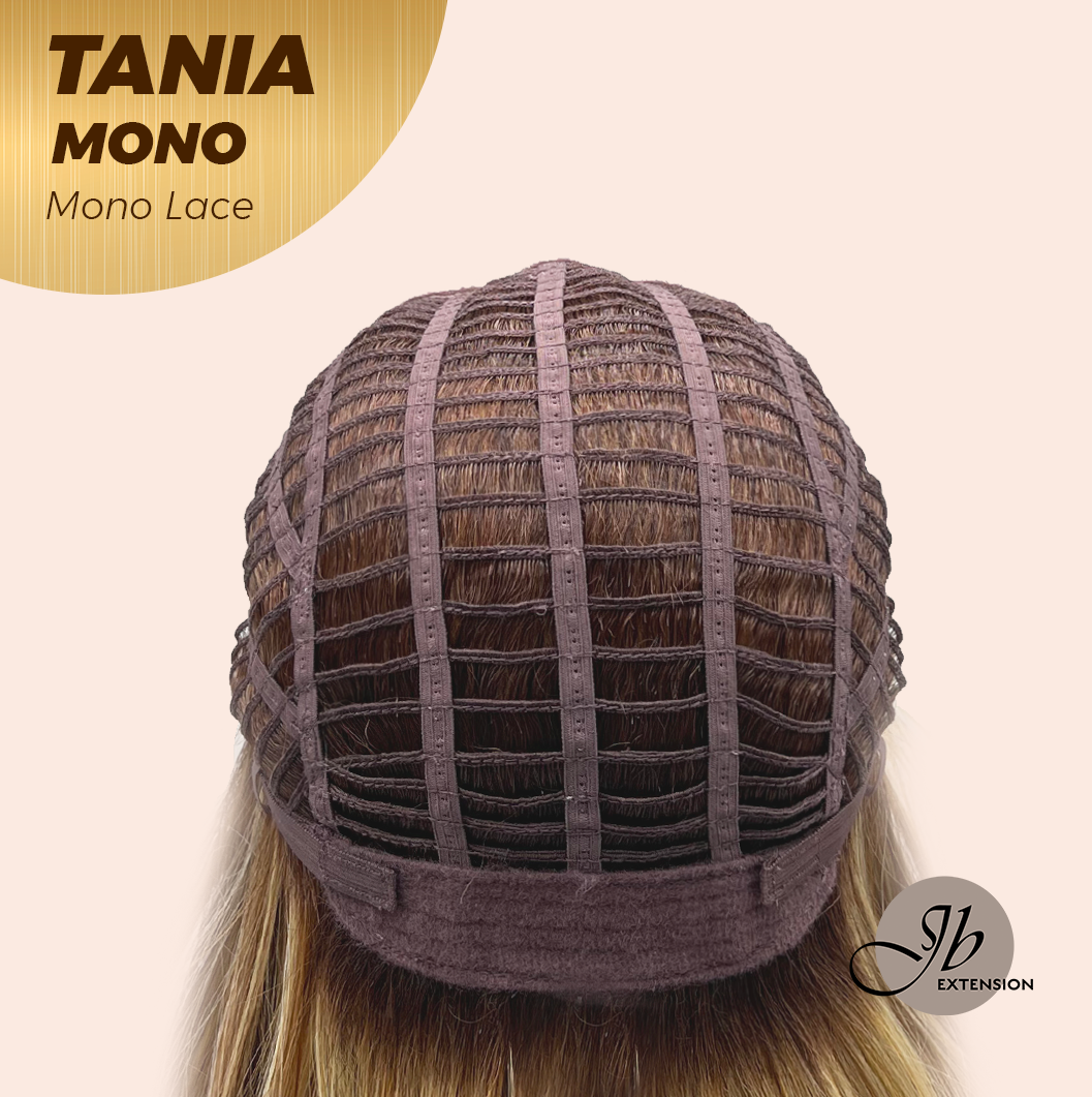 JBEXTENSION TANIA MONO Monofilament Handmade Wig 6X5 Full Monofilament Hand Tied Top Wig 18 Inches Butter Cream Mono Lace Wig With Anti-slip Silicone Strips Glueless Wig TANIA MONO【BENDY EAR TABS】