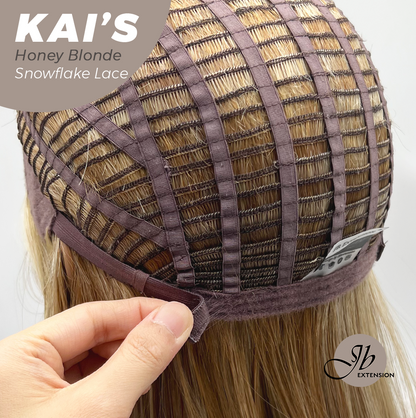 [FINAL SALE] JBEXTENSION 18 Inches Honey Blonde Pre-Cut Snowflake Lace Frontlace Glueless Wig KAI'S HONEY BLONDE【PERMATEASE】【BENDY EAR TABS】