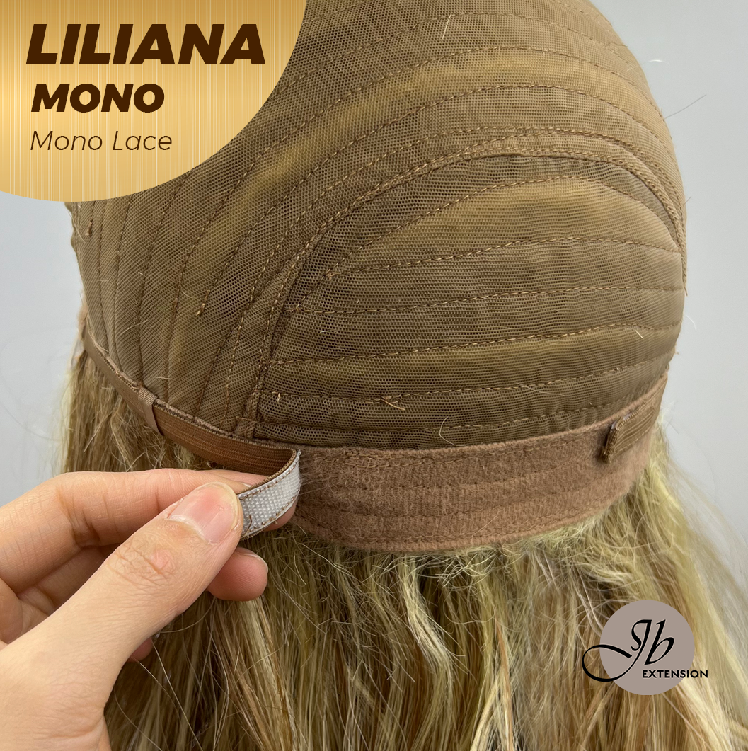 [FINAL SALE] JBEXTENSION LILIANA MONO Full Monofilament Handmade Full Lace Full Hand Tied Wig 18 Inches Honey Blonde Mono Lace Handmade Futura Fiber Wig Glueless Wig LILIANA MONO【BENDY EAR TABS】
