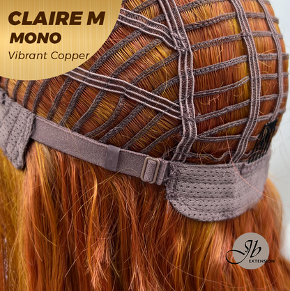 JBEXTENSION CLAIRE MONO VIBRANT COPPER Partial Monofilament Wig 22 Inches Vibrant Copper Partial Mono Lace Glueless Wig Claire Mono Vibrant Copper【BENDY EAR TABS】