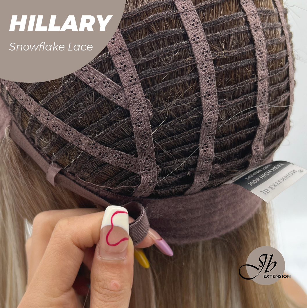 [FINAL SALE] JBEXTENSION 16 Inches Blonde Straight Pre-Cut Side Part Snowflake Lace Frontlace Glueless Wig HILLARY SNOWFLAKE【BENDY EAR TABS】- M/L