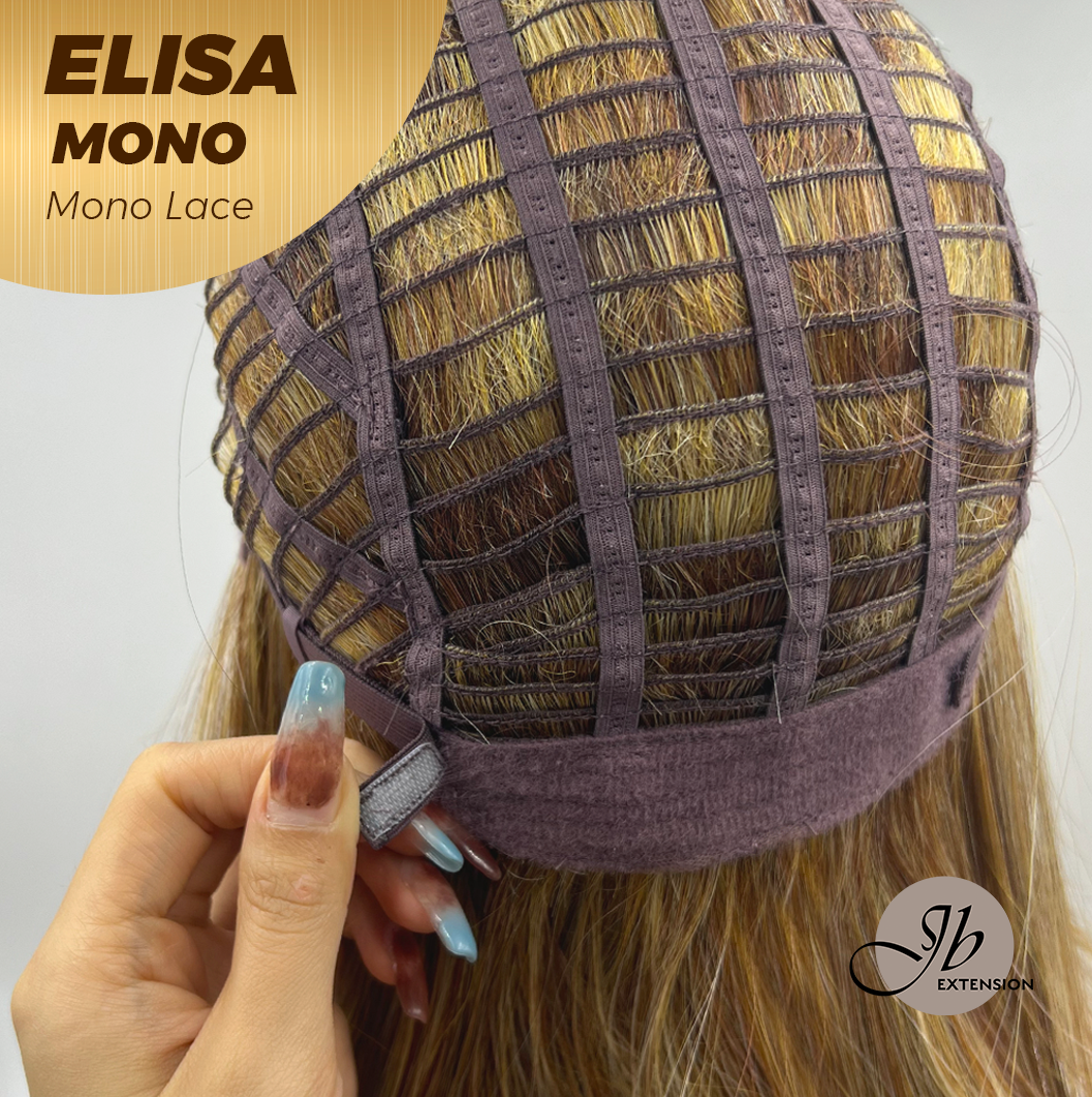 [FINAL SALE] HOT OF SEASON - JBEXTENSION ELISA MONO Monofilament Handmade Wig 6X5 Full Monofilament Hand Tied Top Wig 16 Inches Crème Caramel Mono Lace Wig With Anti-slip Silicone Strips Glueless Wig ELISA MONO【BENDY EAR TABS】
