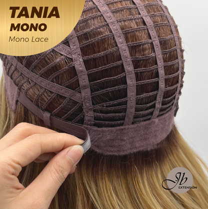 JBEXTENSION TANIA MONO Monofilament Handmade Wig 6X5 Full Monofilament Hand Tied Top Wig 18 Inches Butter Cream Mono Lace Wig With Anti-slip Silicone Strips Glueless Wig TANIA MONO【BENDY EAR TABS】