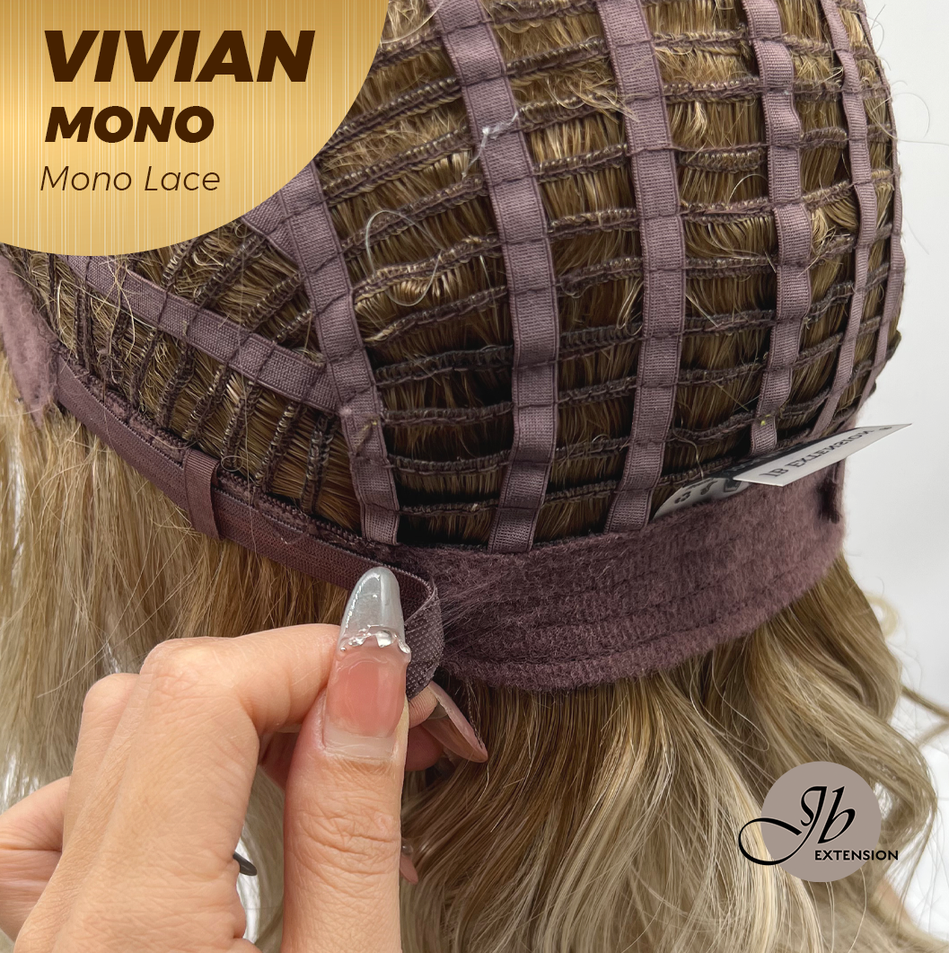 [FINAL SALE] JBEXTENSION VIVIAN MONO Monofilament Handmade Wig 6X5 Full Monofilament Hand Tied Top Wig 12 Inches Blonde Wave Mono Lace Wig With Anti-slip Silicone Strips Glueless Wig VIVIAN MONO【BENDY EAR TABS】