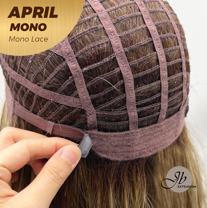 JBEXTENSION APRIL MONO Monofilament Handmade Wig 6X5 Full Monofilament Hand Tied Top Wig 18 Inches Hazelnut Mono Lace Wig With Anti-slip Silicone Strips Glueless Wig APRIL MONO HAZELNUT【BENDY EAR TABS】