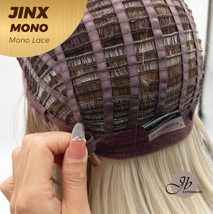 [FINAL SALE] JBEXTENSION JINX MONO Monofilament Handmade Wig 6X5 Full Monofilament Hand Tied Top Wig 12 Inches Blonde Mono Lace Wig With Anti-slip Silicone Strips Glueless Wig JINX MONO【BENDY EAR TABS】