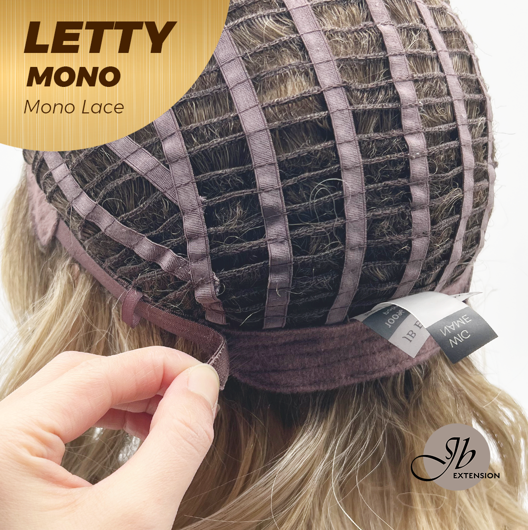 [FINAL SALE] JBEXTENSION LETTY MONO Monofilament Handmade Wig 6X5 Full Monofilament Hand Tied Top Wig 12 Inches Dark Blonde Curly Mono Lace Wig With Anti-slip Silicone Strips Glueless Wig LETTY MONO【BENDY EAR TABS】