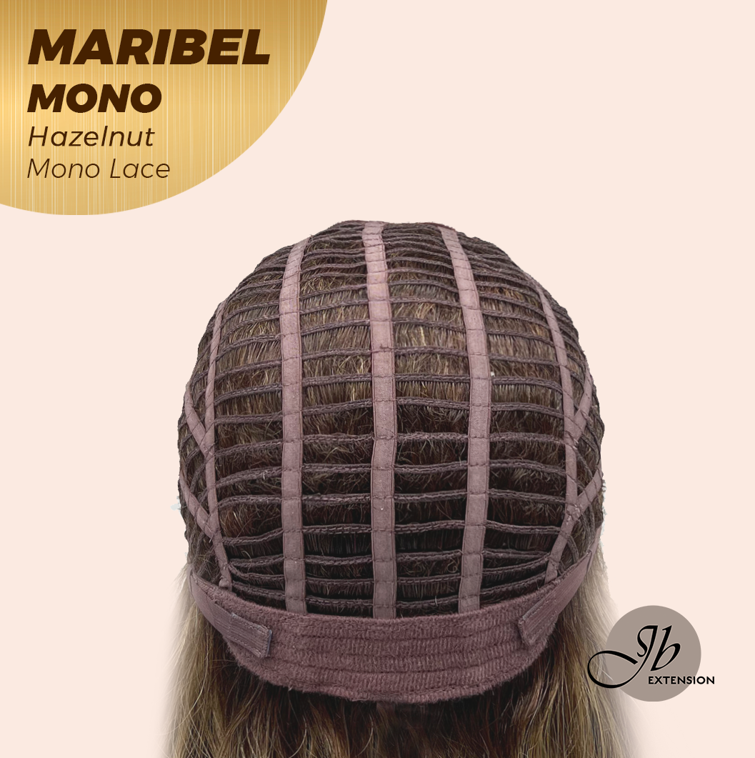 JBEXTENSION MARIBEL MONO HAZELNUT Monofilament Handmade Wig 6X5 Full Monofilament Hand Tied Top Wig 16 Inches Hazelnut Wave Mono Lace Wig With Anti-slip Silicone Strips Glueless Wig MARIBEL MONO HAZELNUT【BENDY EAR TABS】