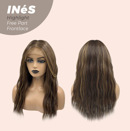 [FINAL SALE] JBEXTENSION 22 Inches Brown With Highlight Body Wave Pre-Cut Free Part Frontlae Glueless Wig INéS HIGHLIGHT