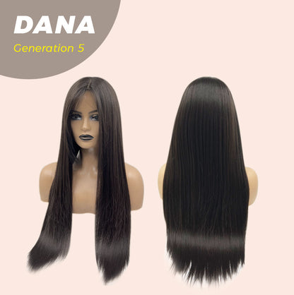[FINAL SALE] JBEXTENSION GENERATION FIVE 28 Inches Long Tea Black Darkest Brown Straight Wig With Bangs DANA G5