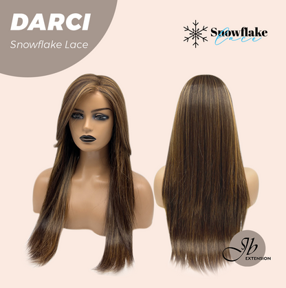 [FINAL SALE] JBEXTENSION 25 Inches Caramel Pre-Cut Snowflake Lace Frontlace Glueless Wig DARCI【PERMATEASE】【BENDY EAR TABS】- M/L