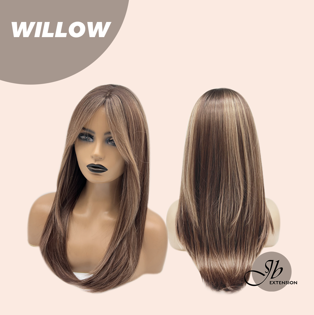 JBEXTENSION 22 Inches Natural Style Mocha Copper Wig WILLOW MOCHA COPPER
