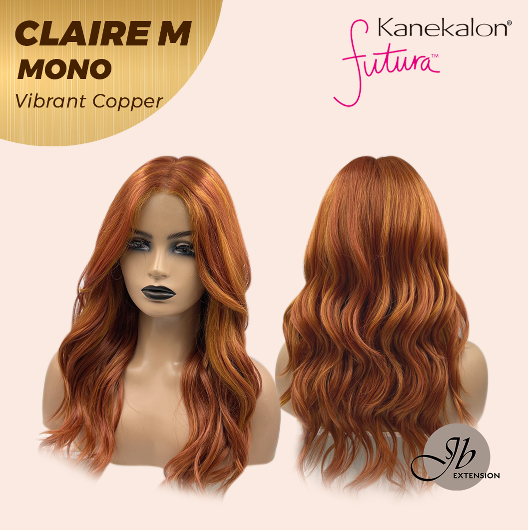 HOT OF SEASON -  CLAIRE MONO VIBRANT COPPER Partial Monofilament Wig 22 Inches Vibrant Copper Partial Mono Lace Glueless Wig Claire Mono Vibrant Copper【BENDY EAR TABS】