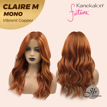 HOT OF SEASON -  CLAIRE MONO VIBRANT COPPER Partial Monofilament Wig 22 Inches Vibrant Copper Partial Mono Lace Glueless Wig Claire Mono Vibrant Copper【BENDY EAR TABS】