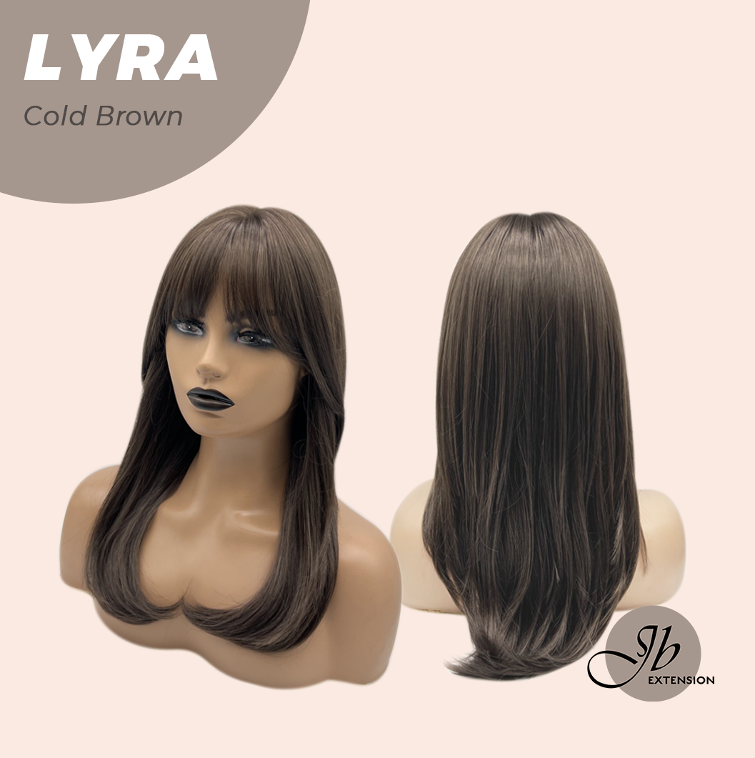 JBEXTENSION 18 Inches Cold Brown Wig with Bangs LYRA COLD BROWN