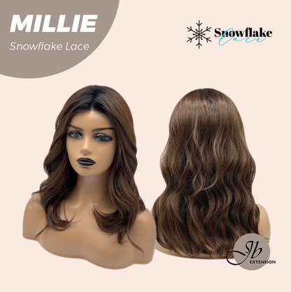[FINAL SALE] JBEXTENSION 16 Inches Mocha Pre-Cut Snowflake Lace Frontlace Glueless Wig MILLIE SNOWFLAKE【PERMATEASE】【BENDY EAR TABS】- M/L