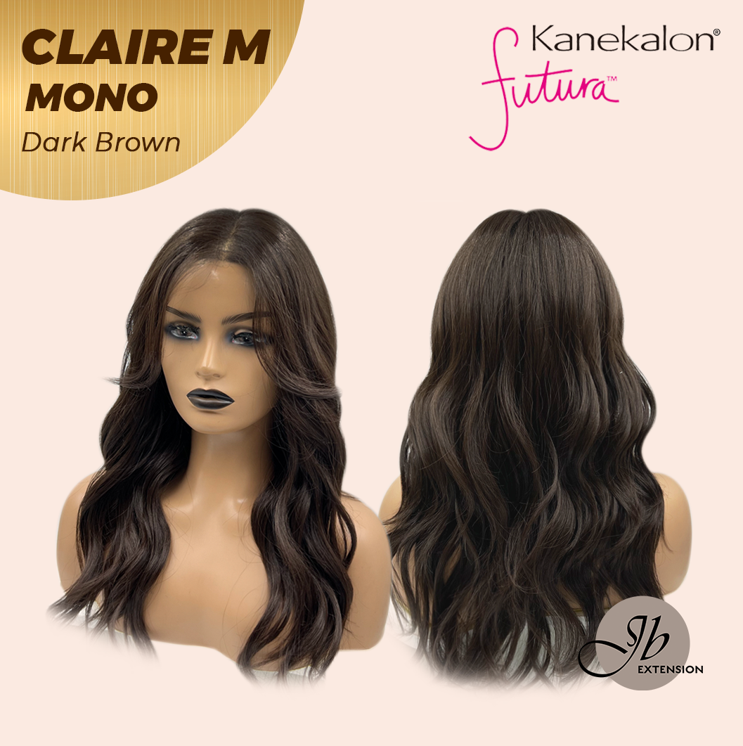 JBEXTENSION CLAIRE MONO DARK BROWN Partial Monofilament Wig 22 Inches Dark Brown Partial Mono Lace Glueless Wig CLAIRE MONO DARK BROWN【BENDY EAR TABS】