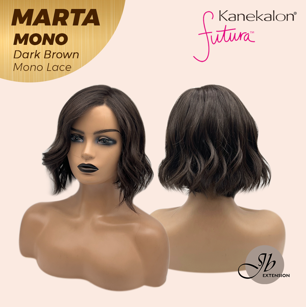 [FINAL SALE] JBEXTENSION MARTA MONO DARK BROWN Monofilament Handmade Wig 6X5 Full Monofilament Hand Tied Top Wig 10 Inches Dark Brown Mono Lace Handmade Futura Fiber Wig With Anti-slip Silicone Strips Glueless Wig MARTA MONO DARK BROWN【BENDY EAR TABS】