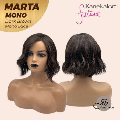 [FINAL SALE] JBEXTENSION MARTA MONO DARK BROWN Monofilament Handmade Wig 6X5 Full Monofilament Hand Tied Top Wig 10 Inches Dark Brown Mono Lace Handmade Futura Fiber Wig With Anti-slip Silicone Strips Glueless Wig MARTA MONO DARK BROWN【BENDY EAR TABS】