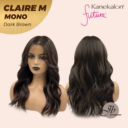 HOT OF SEASON - CLAIRE MONO DARK BROWN Partial Monofilament Wig 22 Inches Dark Brown Partial Mono Lace Glueless Wig CLAIRE MONO DARK BROWN【BENDY EAR TABS】