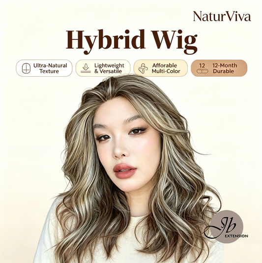 [PRE-ORDER] JBEXTENSION 18 Inches Hazelnut Ultra-Natural NaturViva Hybrid Wig Lightweight & Versatile Blend Hair Pre-Cut Snowflake Lace Frontlace 12-Month Durable Human-Synthetic Glueless Wig TERESA NATURVIVA - HAZELNUT【BENDY EAR TABS】