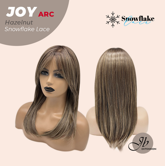 JBEXTENSION 19 Inches Hazelnut Pre-Cut Arc Snowflake Lace Frontlace Glueless Wig JOY HAZELNUT【BENDY EAR TABS】