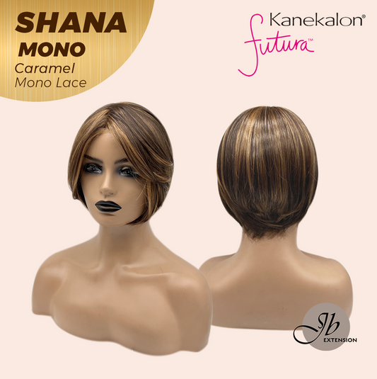 [FINAL SALE] JBEXTENSION SHANA MONO Monofilament Handmade Wig 6X5 Full Monofilament Hand Tied Top Wig 10 Inches Caramel Mono Lace Handmade Futura Fiber Wig With Anti-slip Silicone Strips Glueless Wig SHANA MONO CARAMEL【BENDY EAR TABS】