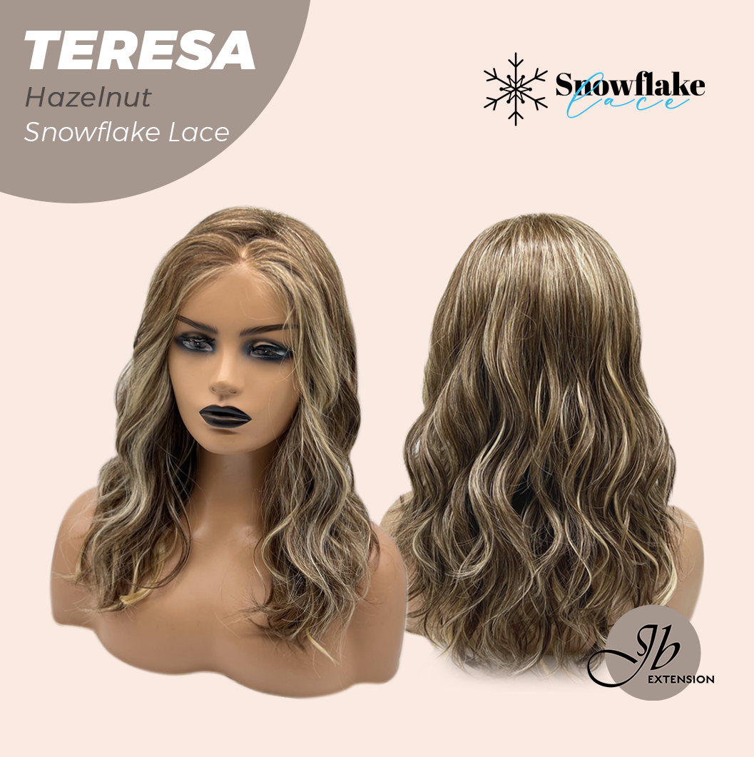 JBEXTENSION 18 Inches Hazelnut Pre-Cut Snowflake Lace Frontlace Glueless Wig TERESA HAZELNUT【PERMATEASE】【BENDY EAR TABS】- S/M