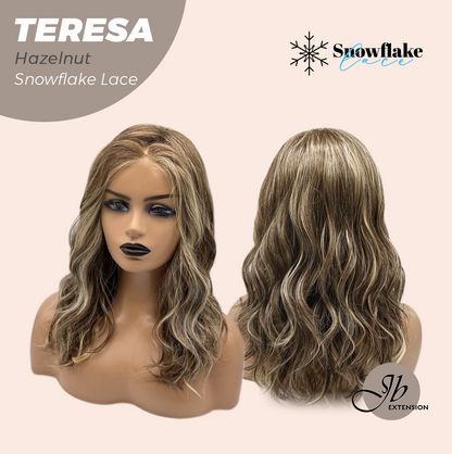 JBEXTENSION 18 Inches Hazelnut Pre-Cut Snowflake Lace Frontlace Glueless Wig TERESA HAZELNUT【PERMATEASE】【BENDY EAR TABS】- S/M