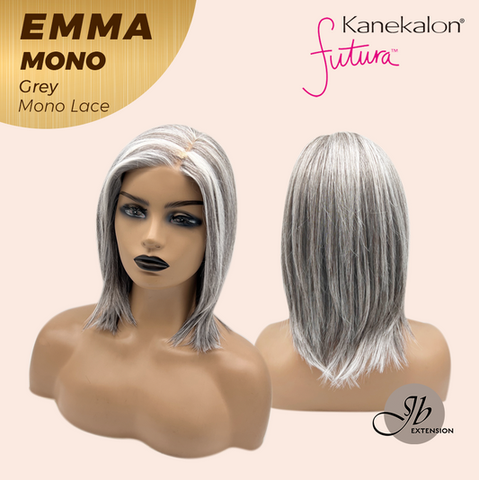[FINAL SALE] JBEXTENSION EMMA MONO Monofilament Handmade Wig 6X5 Full Monofilament Hand Tied Top Wig 14 Inches Grey Mono Lace Wig With Anti-slip Silicone Strips Glueless Wig EMMA MONO GREY【BENDY EAR TABS】