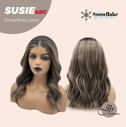 JBEXTENSION 16 Inches Dark Hazelnut Pre-Cut Arc Snowflake Lace Frontlace Glueless Wig SUSIE SNOWFLAKE【BENDY EAR TABS】