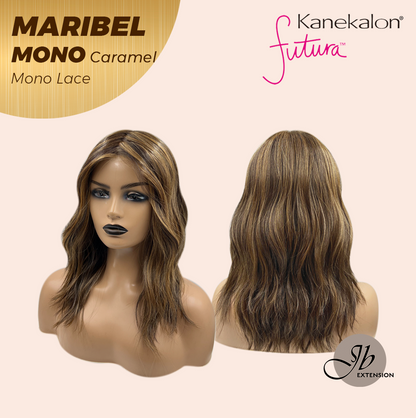 JBEXTENSION MARIBEL MONO Monofilament Handmade Wig 6X5 Full Monofilament Hand Tied Top Wig 16 Inches Caramel Wave Mono Lace Wig With Anti-slip Silicone Strips Glueless Wig MARIBEL MONO CARAMEL【BENDY EAR TABS】