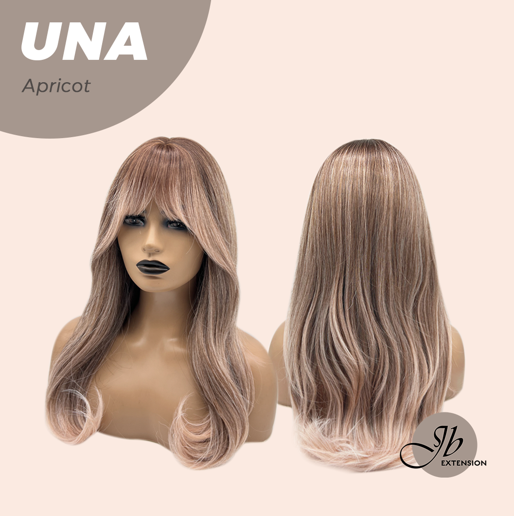 JBEXTENSION 22 Inches Apricot Wave with Bangs Wig UNA APRICOT