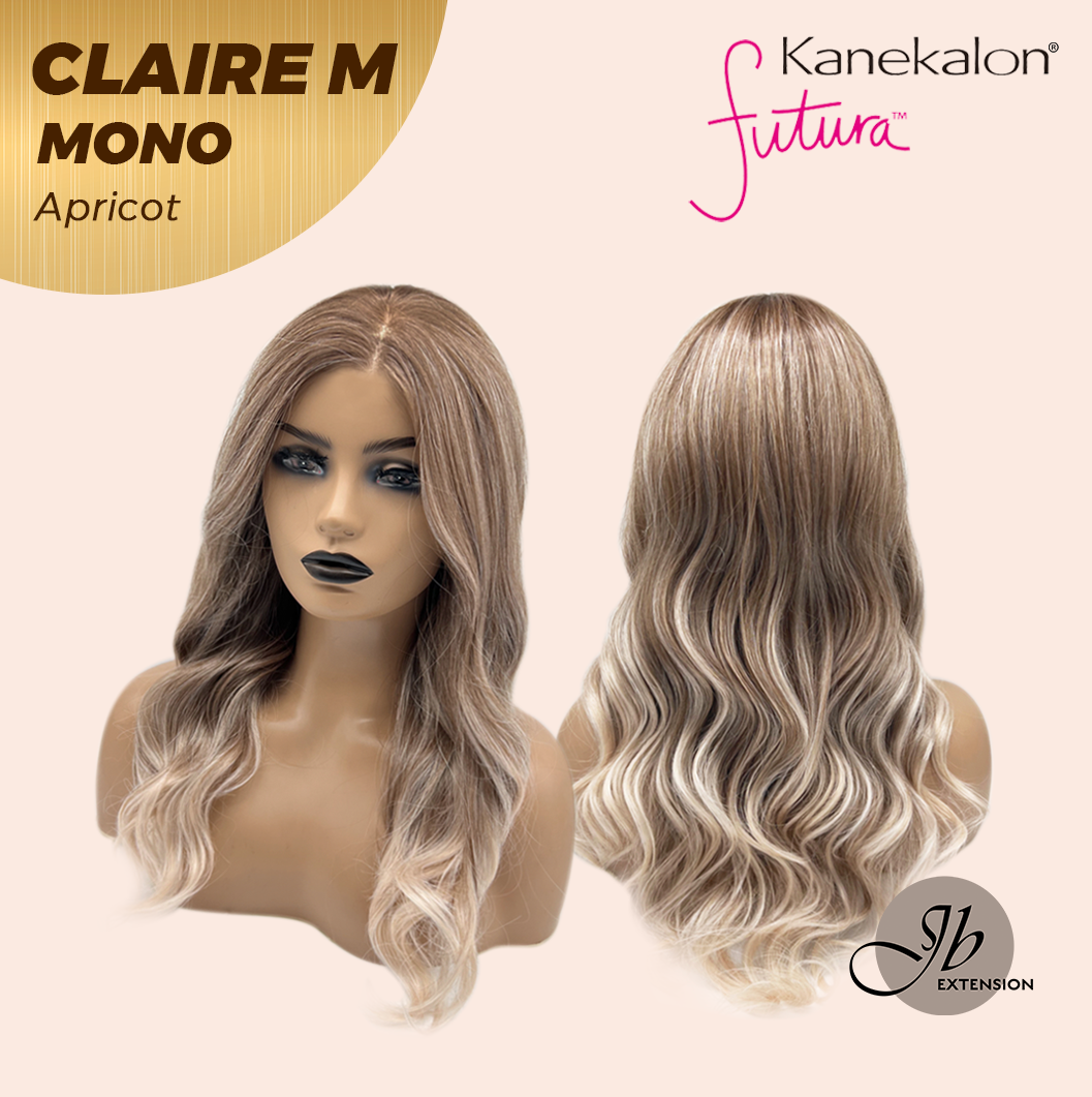 JBEXTENSION CLAIRE MONO Partial Monofilament Wig 22 Inches Apricot Curly Partial Mono Lace Glueless Wig CLAIRE MONO APRICOT【BENDY EAR TABS】